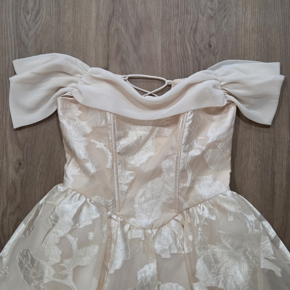 Selfie Leslie Lusting Off Shoulder Basque Waist Mini Dress S Romance Wedding - Picture 6 of 13